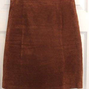 International Leather Brown Suede Pencil Mini-Skirt Vintage Size 6